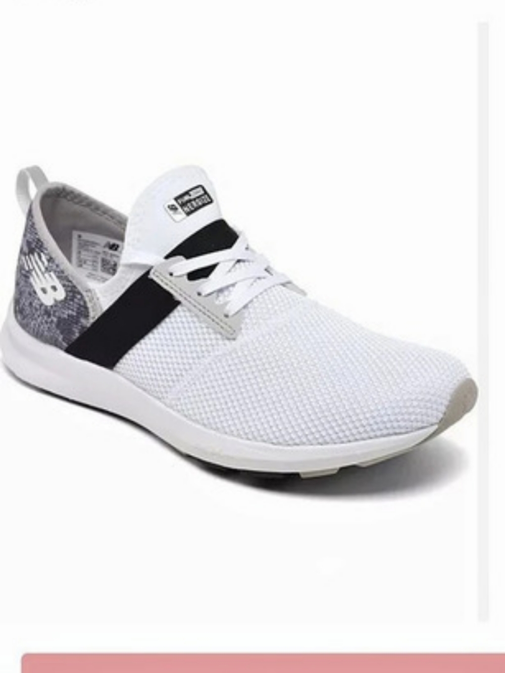New Balance FuelCore Nergize Snake Walking Sneakers White Gray Black Size 8.5